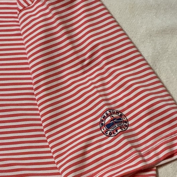 Peter Millar Men's Polo XL Red Striped Summer Comfort Performance Golf shirt - Picture 8 of 9